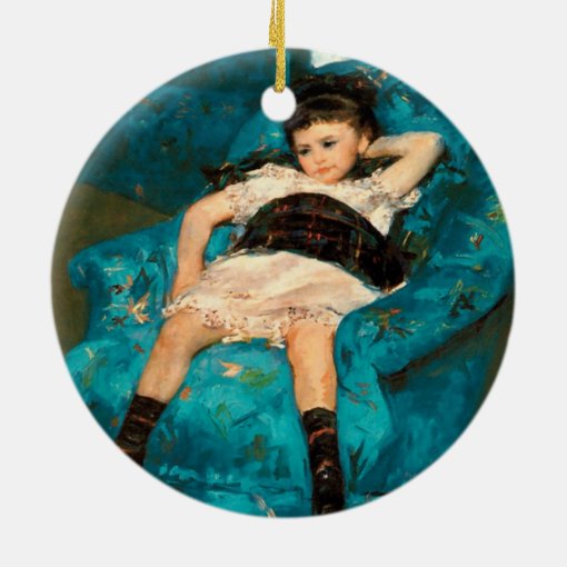 Mary Cassatt Little Girl in a Blue Armchair Ceramic Ornament Zazzle
