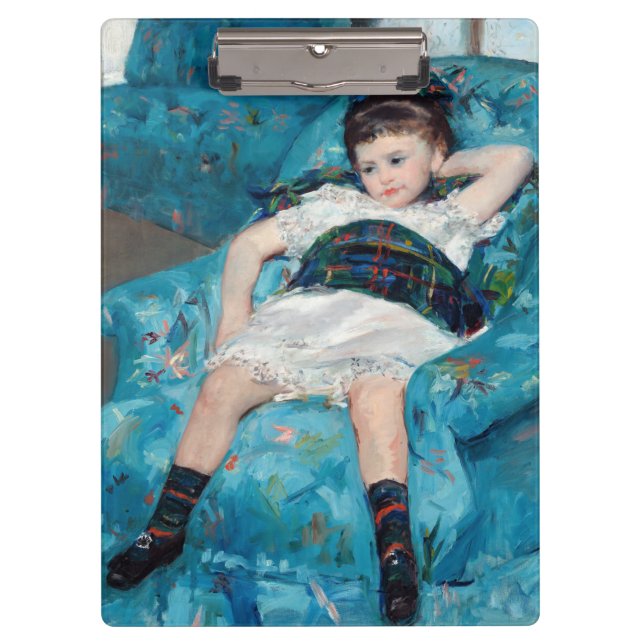 Mary Cassatt - Little Girl in a Blue Armchair Clipboard (Front)