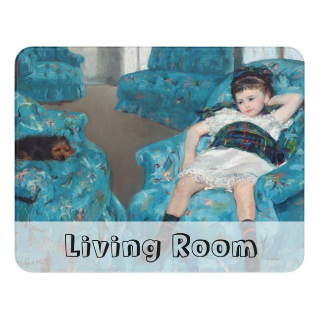 Mary Cassatt - Little Girl in a Blue Armchair Door Sign (Contemporary Front)