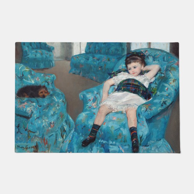 Mary Cassatt - Little Girl in a Blue Armchair Doormat (Front)