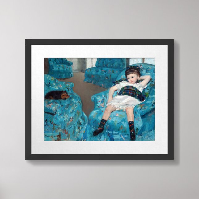 Mary Cassatt - Little Girl in a Blue Armchair Framed Art (Framed Front)