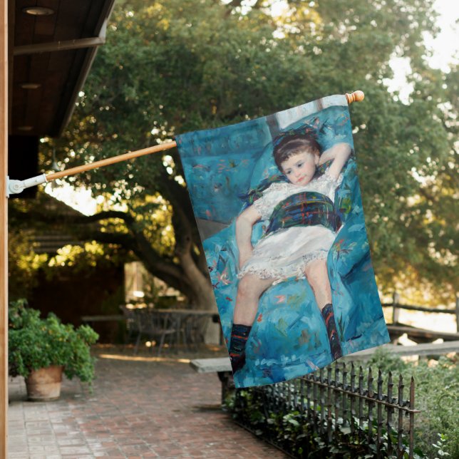 Mary Cassatt - Little Girl in a Blue Armchair House Flag (In SItu)