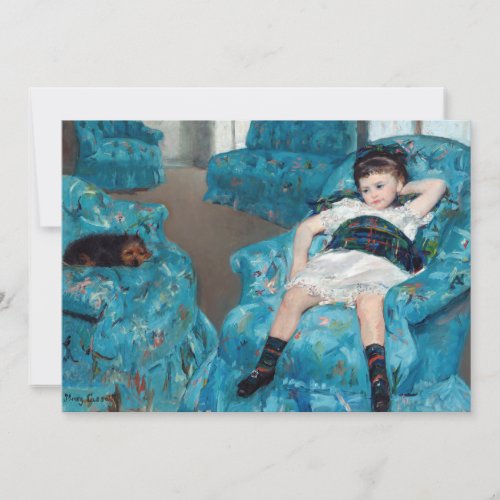 Mary Cassatt _ Little Girl in a Blue Armchair Invitation