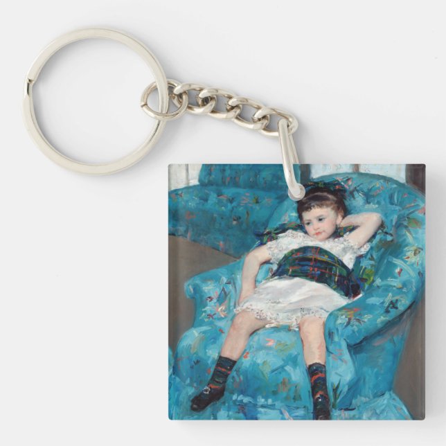 Mary Cassatt - Little Girl in a Blue Armchair Keychain (Front)