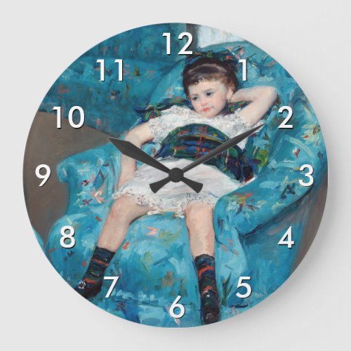 Mary Cassatt _ Little Girl in a Blue Armchair Large Clock