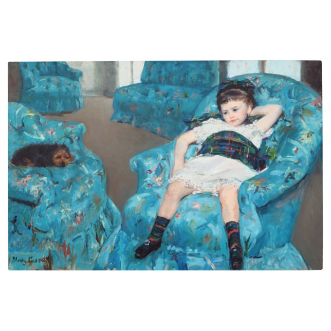 Mary Cassatt - Little Girl in a Blue Armchair Metal Print (Front)