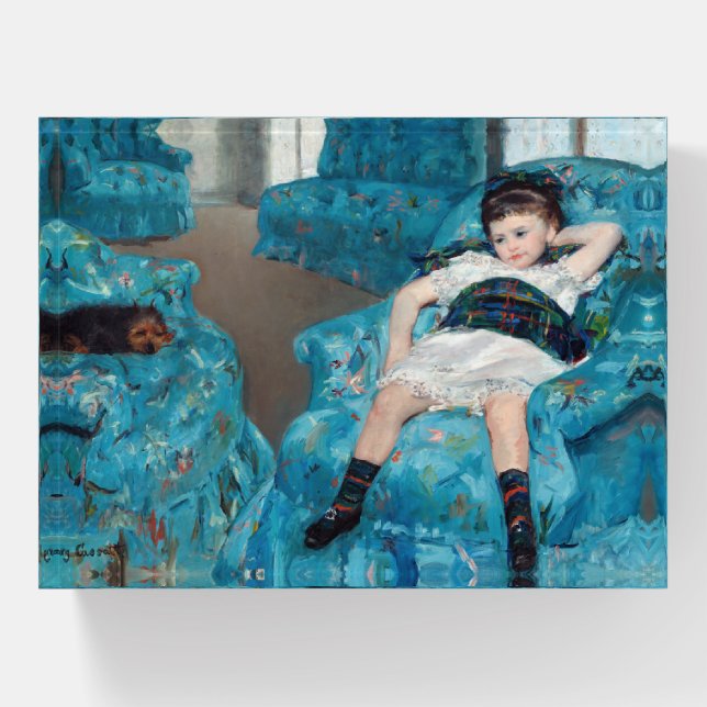 Mary Cassatt - Little Girl in a Blue Armchair Paperweight (Front)
