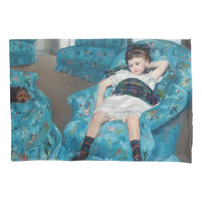 Mary Cassatt - Little Girl in a Blue Armchair Pillow Case (Front)
