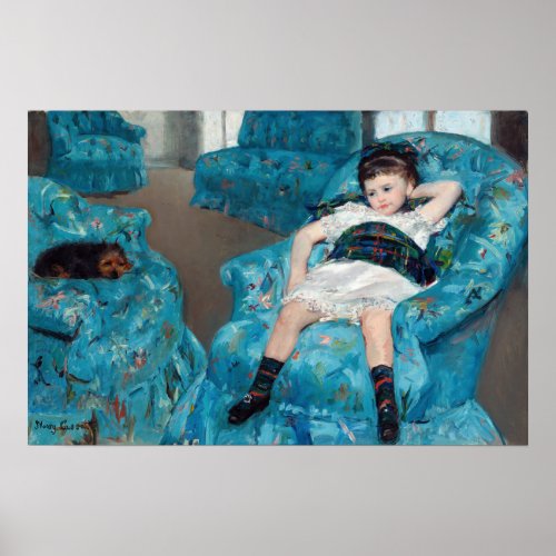 Mary Cassatt _ Little Girl in a Blue Armchair Poster