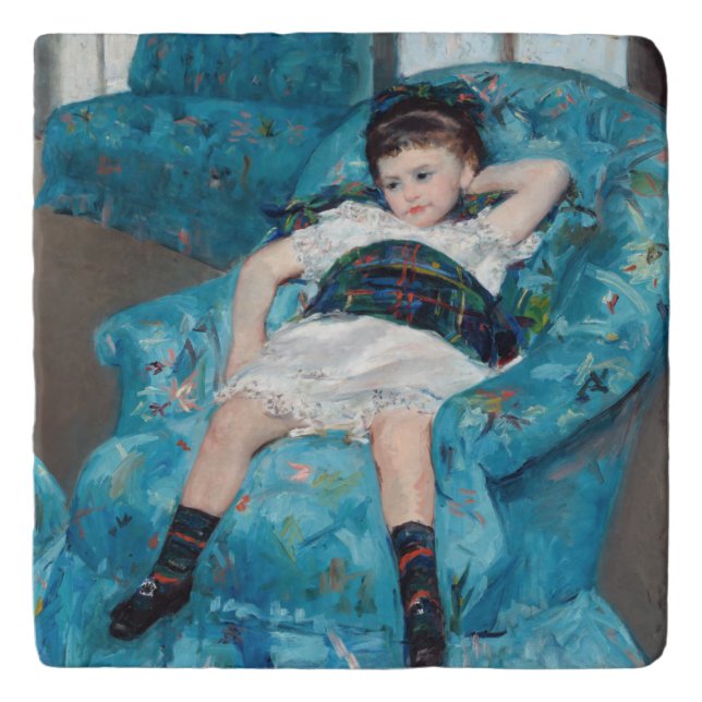 Mary Cassatt - Little Girl in a Blue Armchair Trivet (Front)