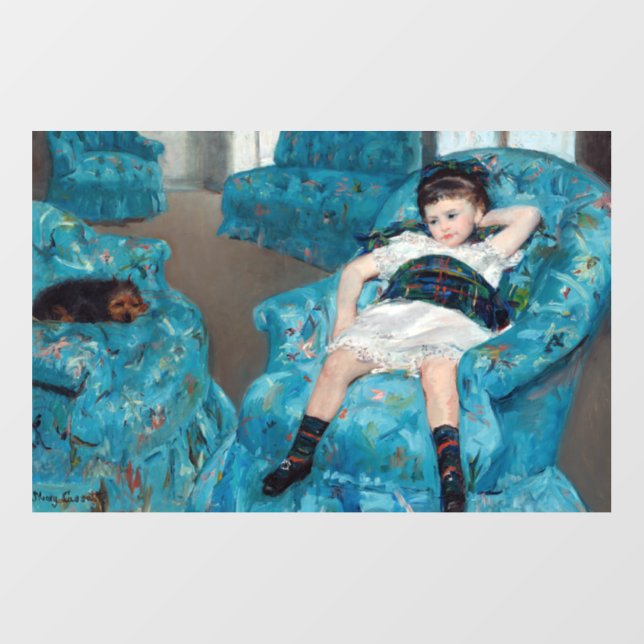 Mary Cassatt - Little Girl in a Blue Armchair Wall Decal (Front)