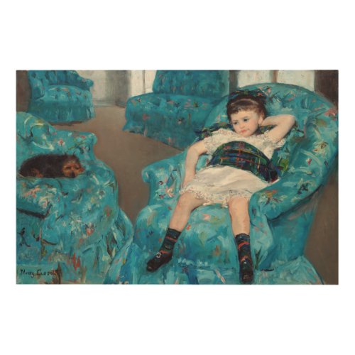 Mary Cassatt _ Little Girl in a Blue Armchair Wood Wall Art
