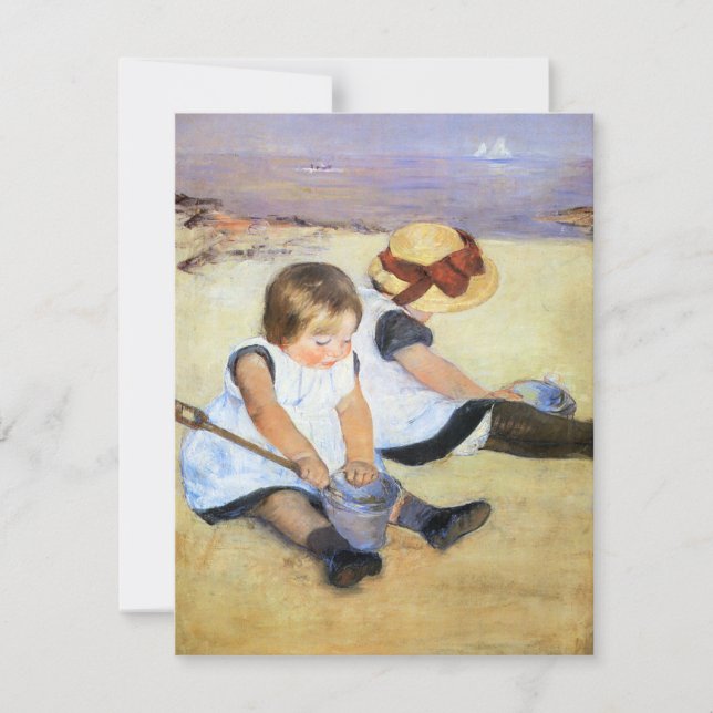Mary Cassatt Playing on the Beach Invitations (Front)
