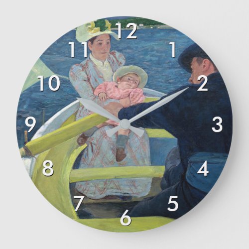 Mary Cassatt _ The Boating Party Large Clock