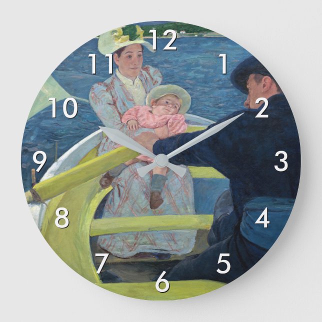 Mary Cassatt - The Boating Party Large Clock (Front)
