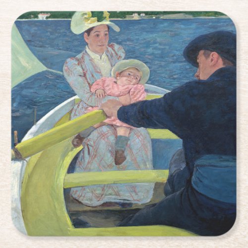 Mary Cassatt _ The Boating Party Square Paper Coaster