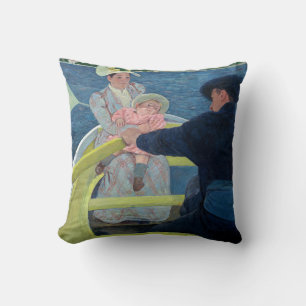 Mary Cassatt - The Boating Party Throw Pillow