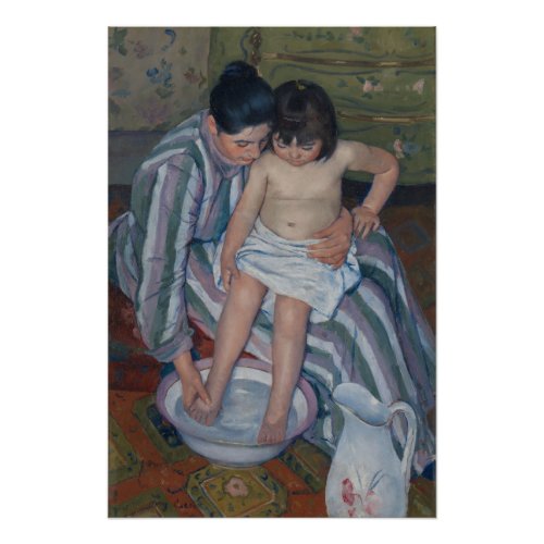 Mary Cassatt The Childs Bath Glossy Poster