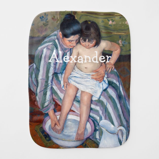 Mary Cassatt - The Child's Bath / The Bath Baby Burp Cloth (Front)