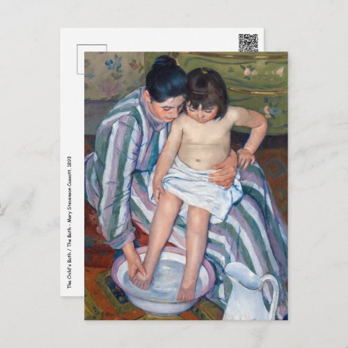 Mary Cassatt _ The Childs Bath  The Bath Postcard