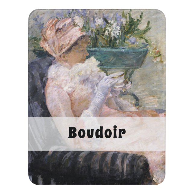 Mary Cassatt - The Cup of Tea Door Sign (Contemporary Vert)