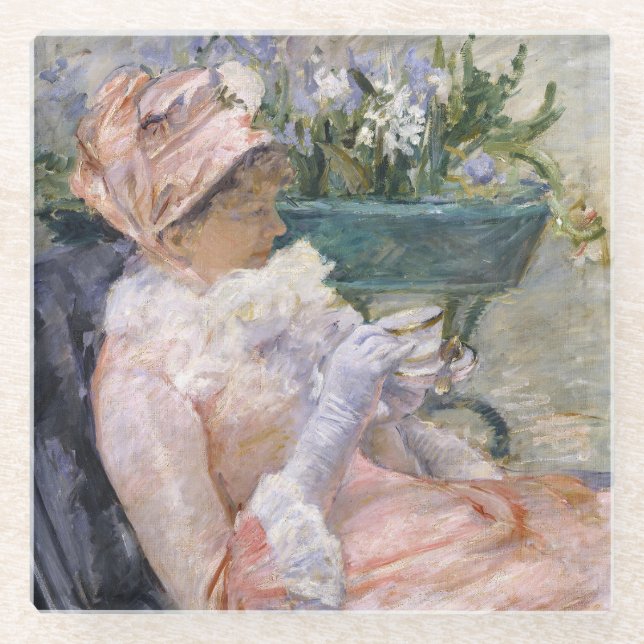 Mary Cassatt - The Cup of Tea Glass Coaster (Front)