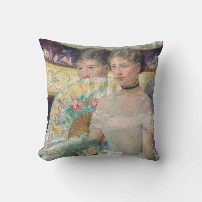 Mary Cassatt - The Loge Throw Pillow (Front)