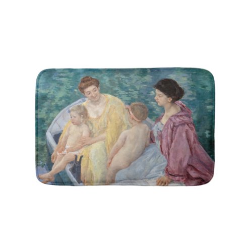 Mary Cassatt _ Two mothers and children in a boat Bath Mat