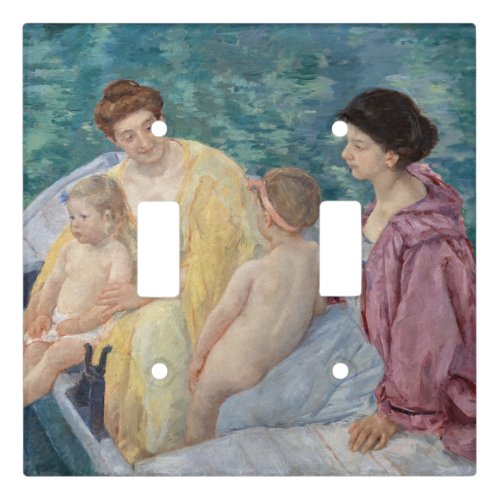 Mary Cassatt _ Two mothers and children in a boat Light Switch Cover