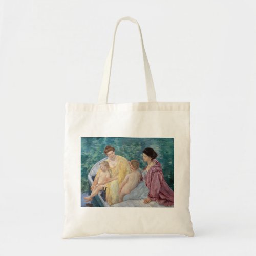 Mary Cassatt _ Two mothers and children in a boat Tote Bag