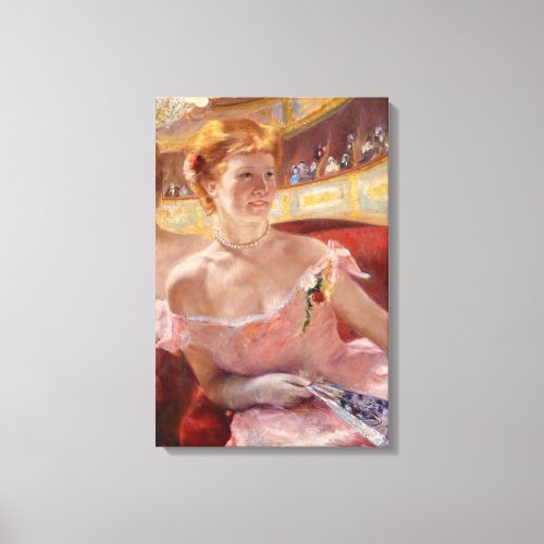 Mary Cassatt _ Woman with Pearl Necklace in a Loge Canvas Print