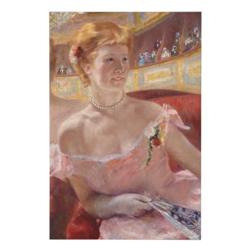 Mary Cassatt _ Woman with Pearl Necklace in a Loge Faux Canvas Print