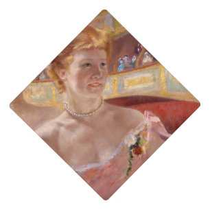 Mary Cassatt - Woman with Pearl Necklace in a Loge Graduation Cap Topper