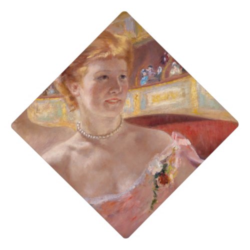 Mary Cassatt _ Woman with Pearl Necklace in a Loge Graduation Cap Topper