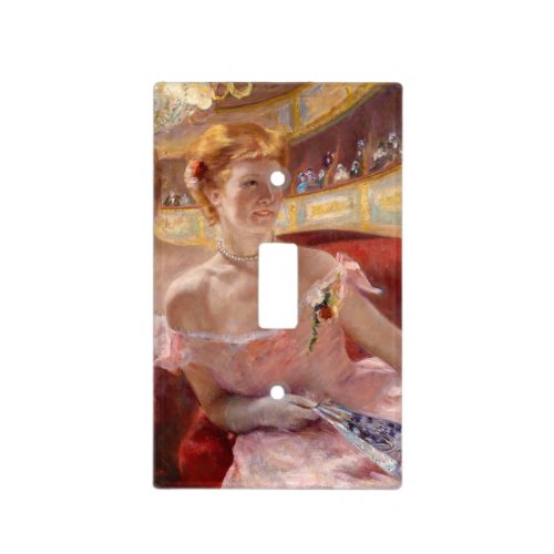 Mary Cassatt _ Woman with Pearl Necklace in a Loge Light Switch Cover