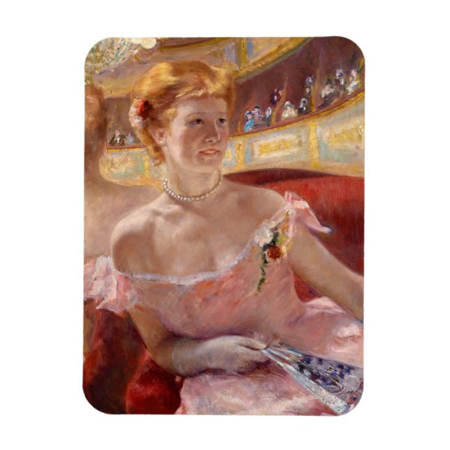 Mary Cassatt - Woman with Pearl Necklace in a Loge Magnet (Vertical)