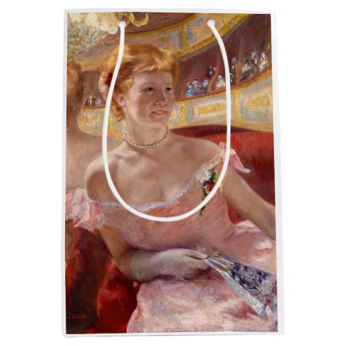 Mary Cassatt _ Woman with Pearl Necklace in a Loge Medium Gift Bag