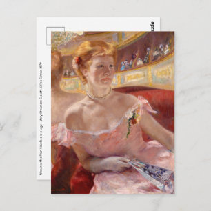 Mary Cassatt - Woman with Pearl Necklace in a Loge Postcard