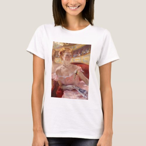 Mary Cassatt _ Woman with Pearl Necklace in a Loge T_Shirt