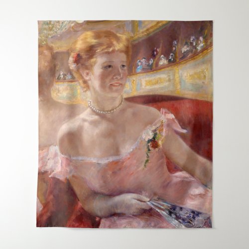 Mary Cassatt _ Woman with Pearl Necklace in a Loge Tapestry