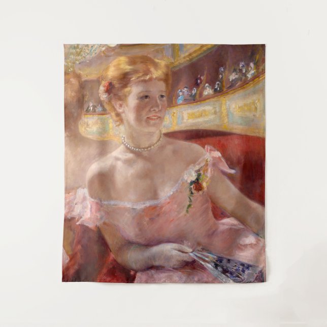 Mary Cassatt - Woman with Pearl Necklace in a Loge Tapestry (Front)