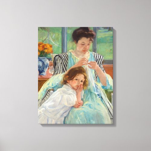 Mary Cassatt _ Young Mother Sewing Canvas Print