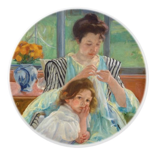 Mary Cassatt _ Young Mother Sewing Ceramic Knob