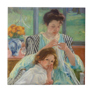 Mary Cassatt - Young Mother Sewing Ceramic Tile