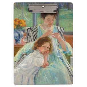 Mary Cassatt - Young Mother Sewing Clipboard