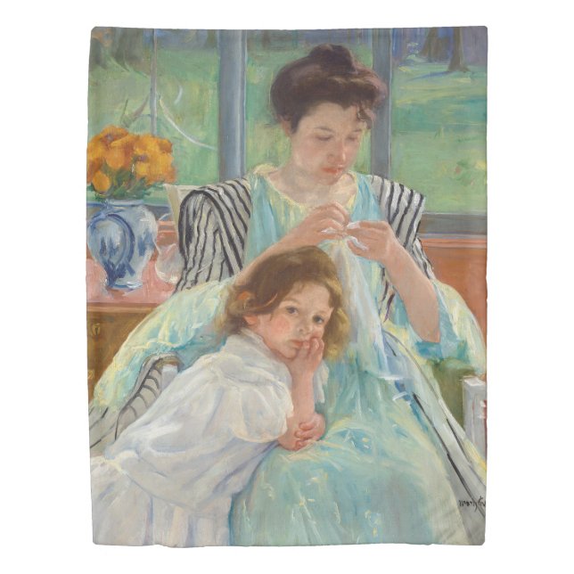 Mary Cassatt - Young Mother Sewing Duvet Cover (Front)