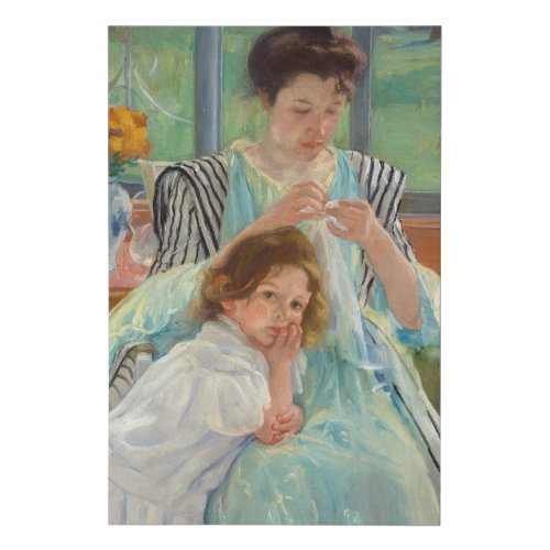 Mary Cassatt _ Young Mother Sewing Faux Canvas Print