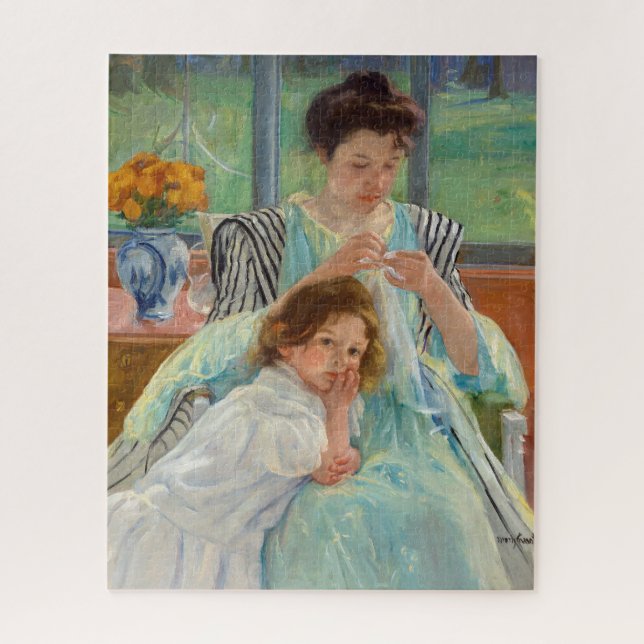 Mary Cassatt - Young Mother Sewing Jigsaw Puzzle (Vertical)