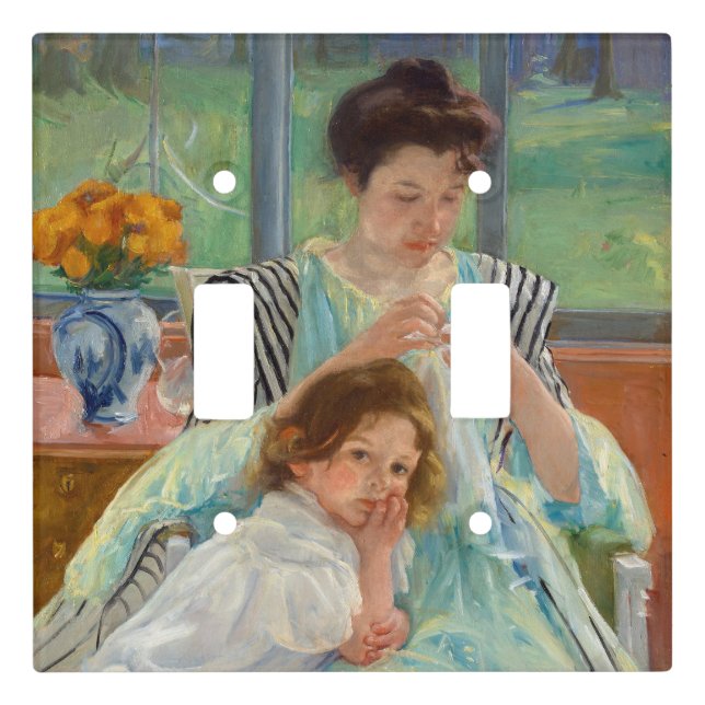 Mary Cassatt - Young Mother Sewing Light Switch Cover (Front)