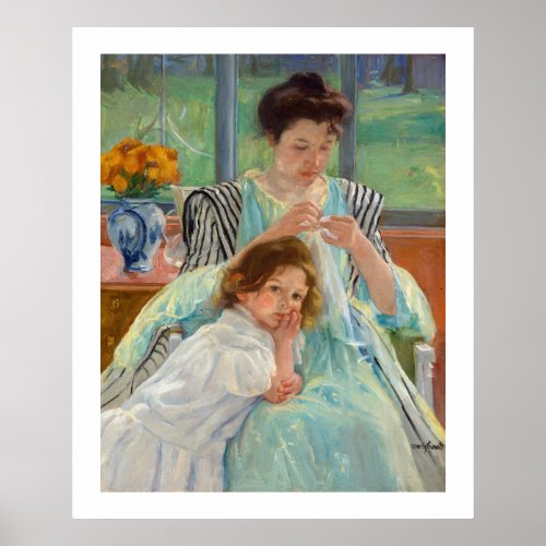 Mary Cassatt _ Young Mother Sewing Poster